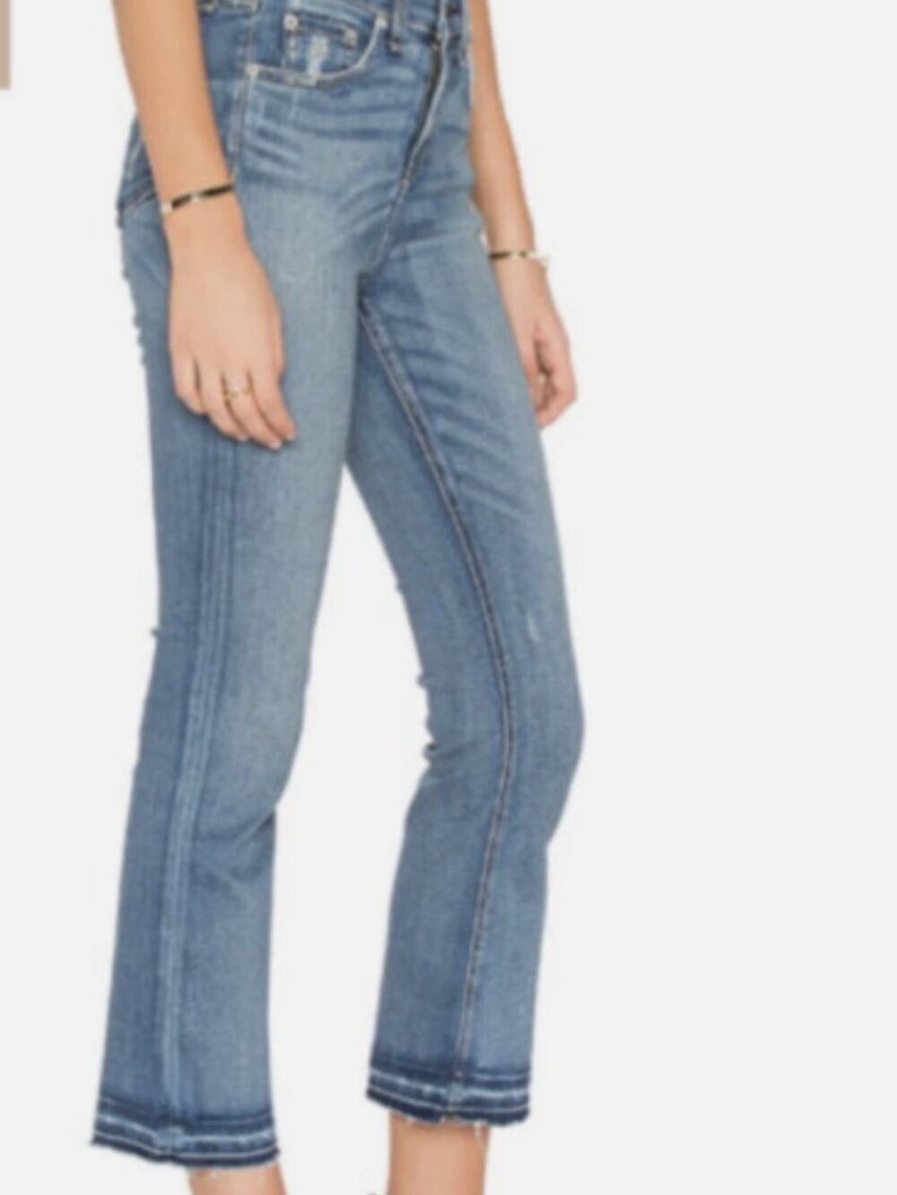 rag & bone Stark 10” Crop Flare Raw Hem Stretch Jeans 28 Stark Wash - Picture 14 of 14
